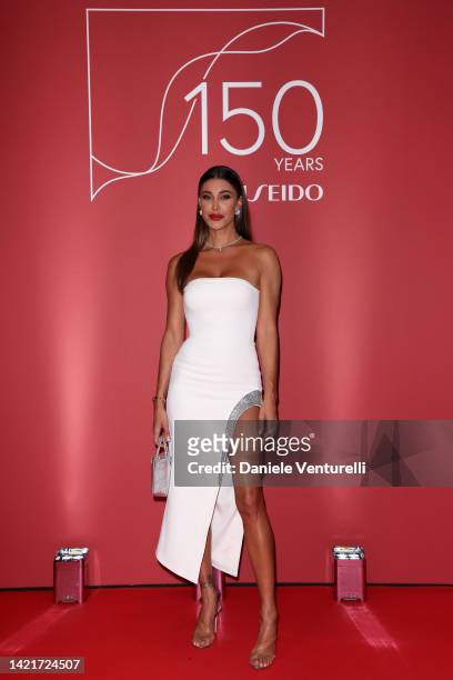 Belen Rodriguez attends the Shiseido 150th anniversary gala on September 07, 2022 in Venice, Italy.