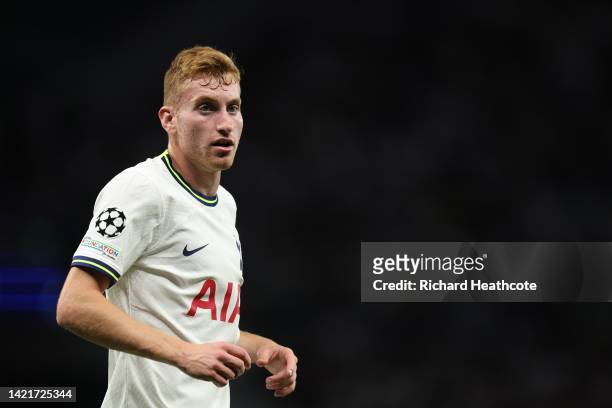 Dejan Kulusevski of Tottenham in action during the UEFA Champions League group D match between Tottenham Hotspur and Olympique Marseille at Tottenham...