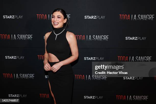 Ana Brenda Contreras poses for a photo during the "Toda La Sangre" Premiere Screening Event at the Museo Soumaya on September 07, 2022 in Mexico...