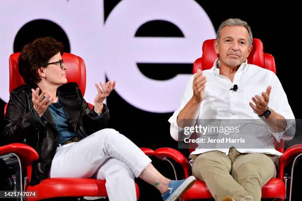 Kara Swisher and The Walt Disney Company Former CEO and Chairman Robert Iger speak onstage during Vox Media's 2022 Code Conference - Day 2 on...