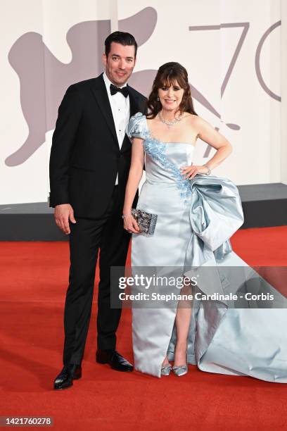 Jonathan Scott and Zooey Deschanel attend the "Dreamin' Wild" red carpet at the 79th Venice International Film Festival on September 07, 2022 in...