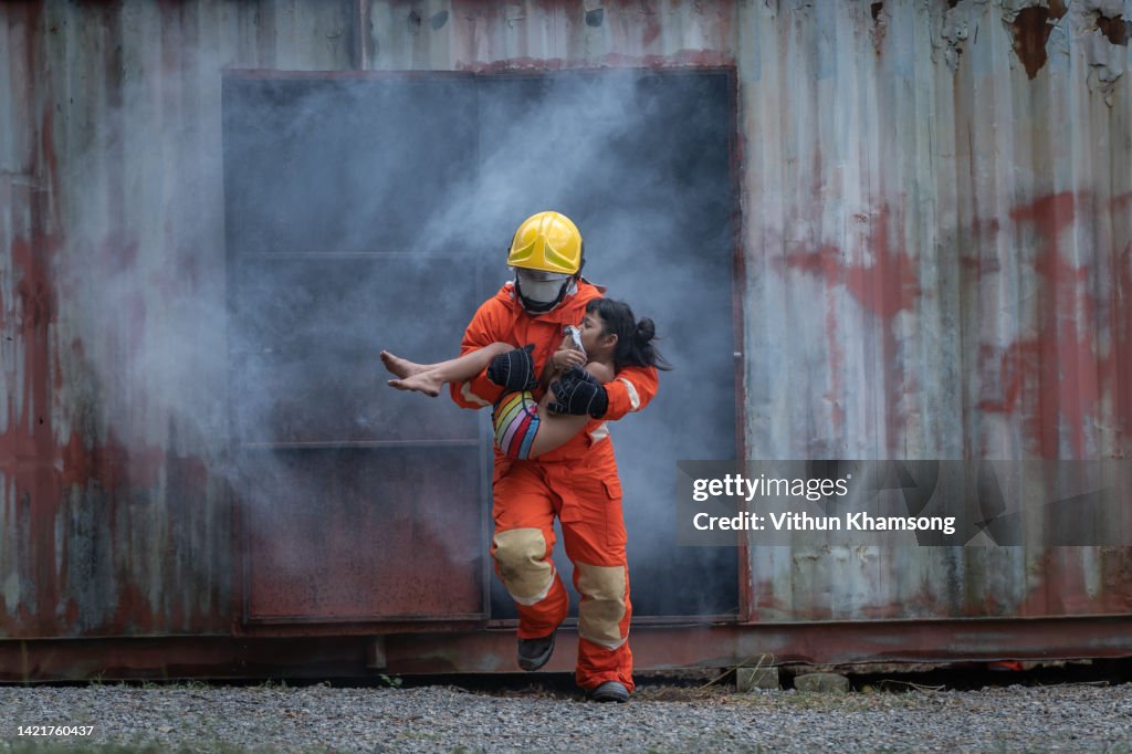 Role Rescue Fireman Firefighter professionally rescue the victim on, Vithun Khamsong ...