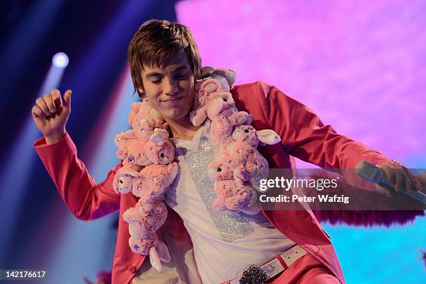 Kristof Hering performs during the 'Deutschland Sucht Den Superstar' 5th Motto Show - Rehearsal at Coloneum on March 31, 2012 in Cologne, Germany.