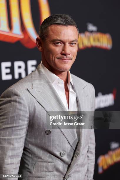 Luke Evans attends the Pinocchio world premiere at Walt Disney Studios in Burbank, California on September 07, 2022.