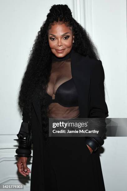 Janet Jackson poses backstage at the Christian Siriano Spring/Summer 2023 NYFW Show at the Elizabeth Collective on September 07, 2022 in New York...