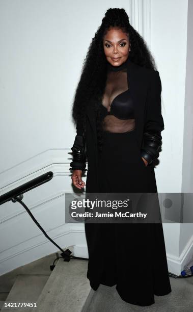 Janet Jackson poses backstage at the Christian Siriano Spring/Summer 2023 NYFW Show at the Elizabeth Collective on September 07, 2022 in New York...