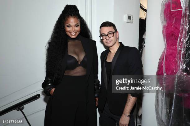 Janet Jackson and Christian Siriano pose backstage at the Christian Siriano Spring/Summer 2023 NYFW Show at the Elizabeth Collective on September 07,...