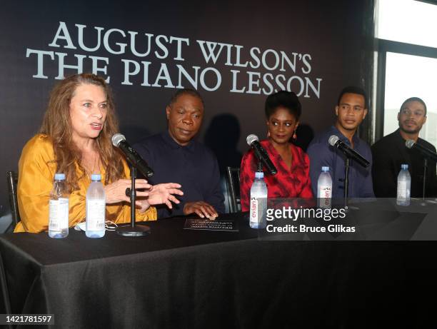 Constanza Romero, Michael Potts, April Matthis, Trai Byers and Ray Fisher during "The Piano Lesson" press conference at The Skylark on September 7,...