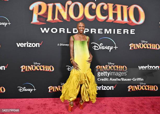 Cynthia Erivo attends the World Premiere of Disney's "Pinocchio" on September 07, 2022 in Burbank, California.