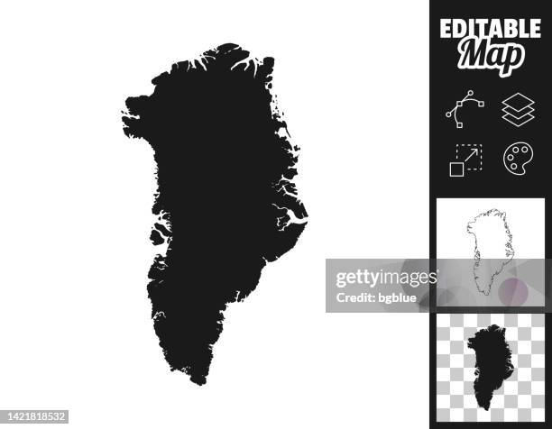 stockillustraties, clipart, cartoons en iconen met greenland maps for design. easily editable - greenland