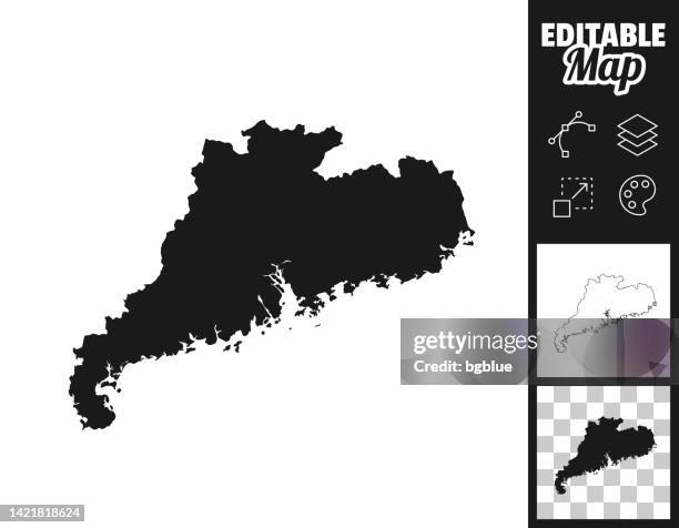 guangdong maps for design. easily editable - guangdong province stock illustrations