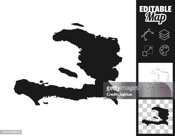 haiti maps for design. easily editable - contour lines stock illustrations