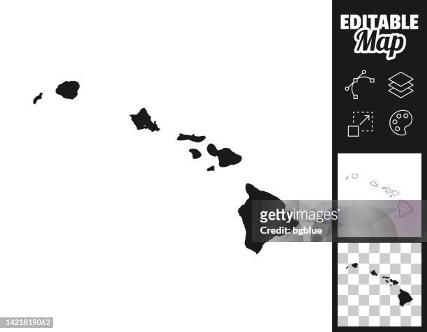 hawaii maps for design. easily editable - honolulu stock illustrations