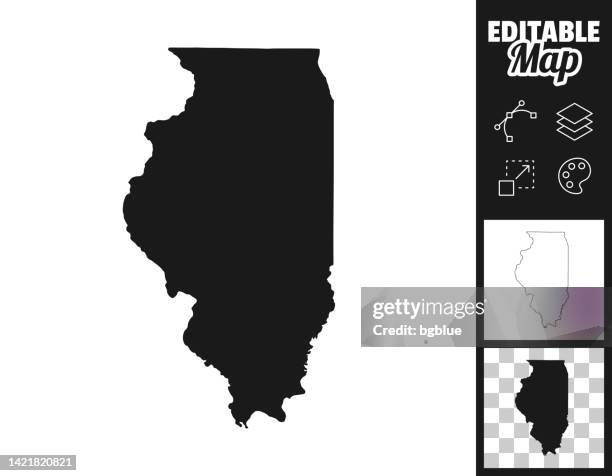 illinois maps for design. easily editable - illinois stock illustrations