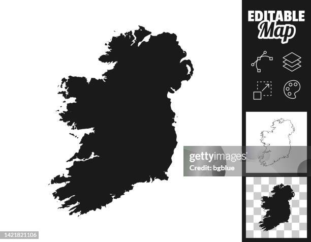 illustrations, cliparts, dessins animés et icônes de cartes de l’irlande pour la conception. facilement modifiable - ireland