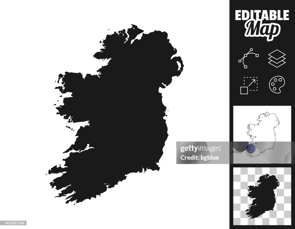 Ireland maps for design. Easily editable