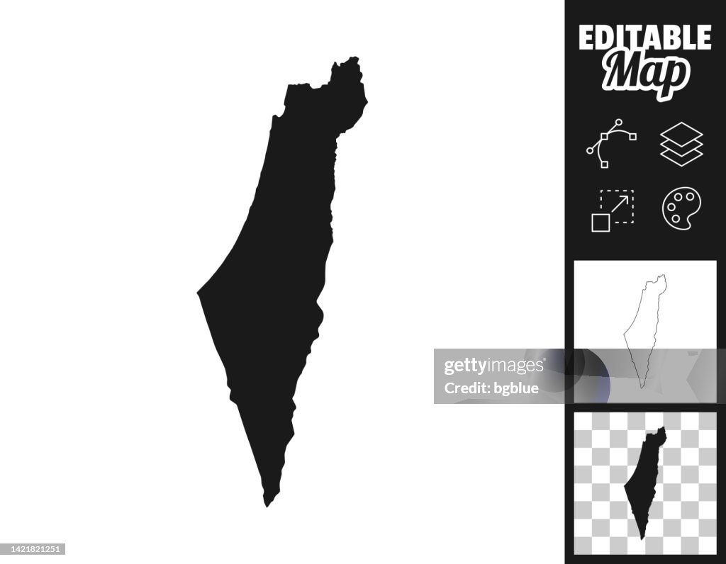 Mappe di Israele per il design. Facilmente modificabile