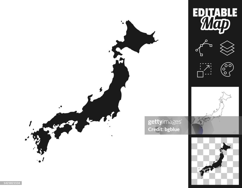 Japan Map Editable Japan Maps For Design Easily Editable High-Res Vector Graphic - Getty ...