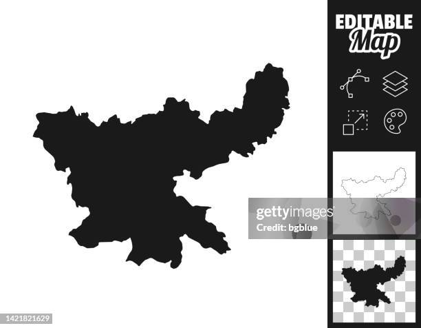 jharkhand maps for design. easily editable - jharkhand stock illustrations