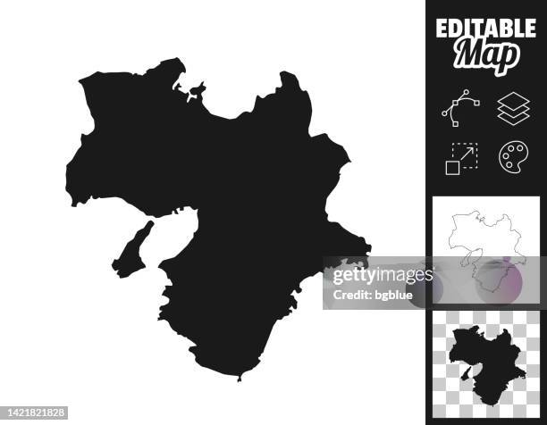 ilustrações de stock, clip art, desenhos animados e ícones de kansai maps for design. easily editable - região de kinki