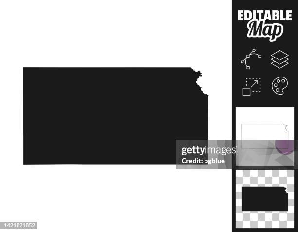 kansas maps for design. easily editable - wichita stock illustrations
