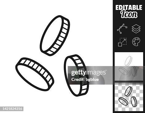 Coins falling. Icon for design. Easily editable Coins falling. Icon for design. Easily editable