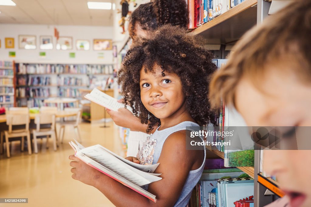 Children visiting the library