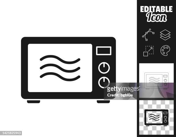 stockillustraties, clipart, cartoons en iconen met microwave oven. icon for design. easily editable - microwave oven