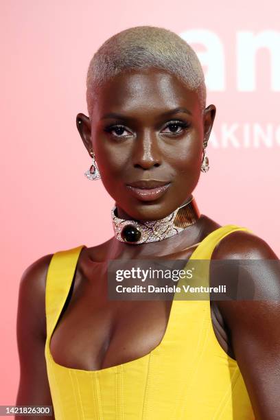 Jodie Turner-Smith attends the amfAR Venice Gala 2022 presented by The Red Sea International film festival at Arsenale on September 07, 2022 in...