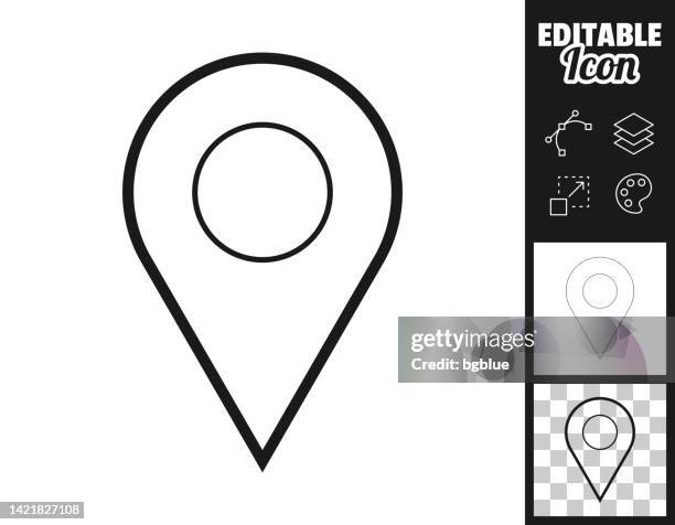 map pin. icon for design. easily editable - straight pin stock illustrations
