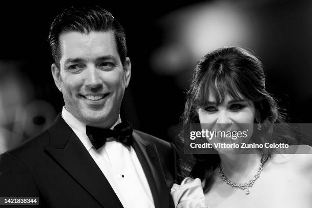 Jonathan Scott and Zooey Deschanel attend the "Dreamin' Wild" red carpet at the 79th Venice International Film Festival on September 07, 2022 in...