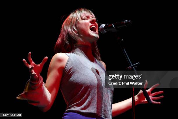 Dora Jar performs on stage during the "Happier Than Ever" Tour at Spark Arena on September 08, 2022 in Auckland, New Zealand.