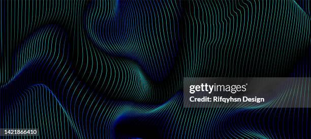 ilustraciones, imágenes clip art, dibujos animados e iconos de stock de fondo abstracto de tecnología de partículas de línea punteada ondulada - cabello ondulado
