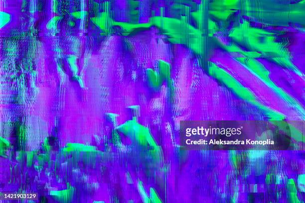 motion glitch multicolored distorted textured psychedelic zebra background - techno background stock-fotos und bilder