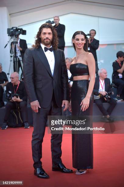 Italian actress Francesca Chillemi and turkish actor Can Yaman at the 79 Venice International Film Festival 2022. Il signore delle formiche red...