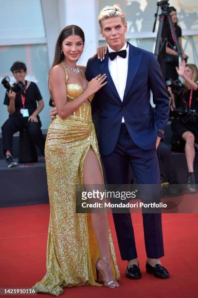 Madalina Doroftei and Alessandro Egger at the 79 Venice International Film Festival 2022. Il signore delle formiche red carpet. Venice , September...