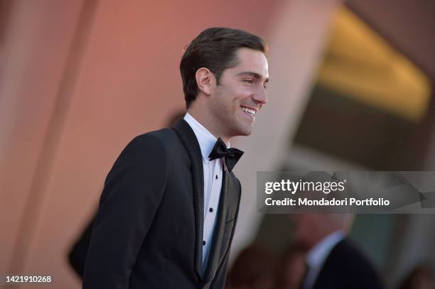 Italian writer Tommaso Zorzi at the 79 Venice International Film Festival 2022. Il signore delle formiche red carpet. Venice , September 6th, 2022