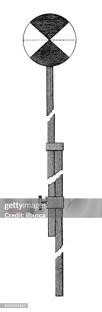 Math Sighting Examples Antique Illustration Mathematics And Geometry Geodesy Level Sight High ...