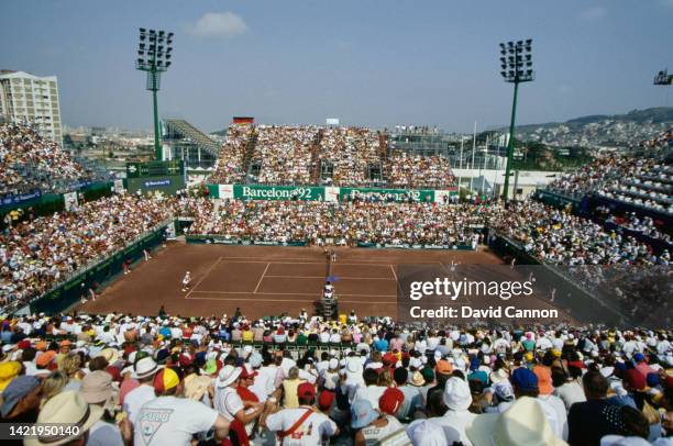 General view of the Women's Singles Final match between Steffi Graf from Germany and Jennifer Capriati of the United States during the XXV Summer...