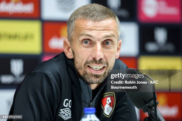 Interim Head Coach, Gary O'Neil of Bournemouth during a press conference at Vitality Stadium on September 08, 2022 in Bournemouth, England.