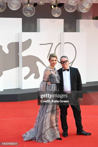 Alessandra Mion and Ernst Knam attend the "Blonde" red carpet at the 79th Venice International Film Festival on September 08, 2022 in Venice, Italy.