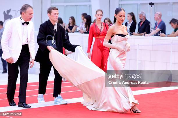 Giulia De Lellis attends the Netflix Film "Blonde" red carpet at the 79th Venice International Film Festival on September 08, 2022 in Venice, Italy.