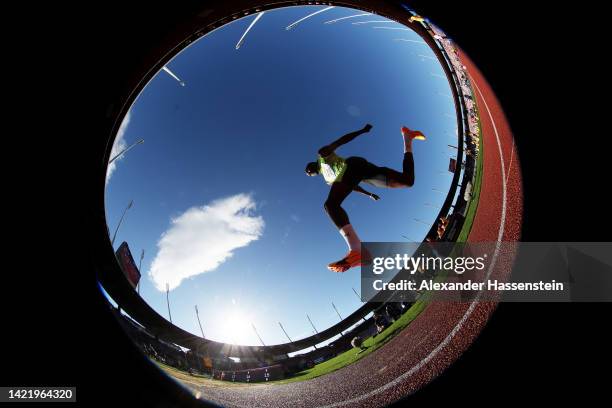 Andy Diaz Hernandez of Cuba competes in Men's Triple Jump during the Weltklasse Zurich 2022, part of the 2022 Diamond League series at Stadion...