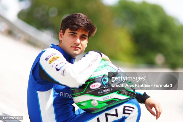 Sprint race winner at Round 8:Zandvoort, Caio Collet of Brazil and MP Motorsport poses for a photo during previews ahead of Round 9:Monza of the...