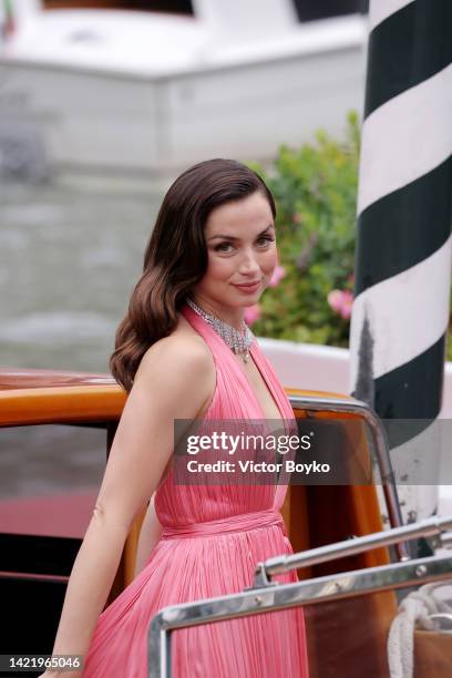 Ana de Armas arrives at the Hotel Excelsior during the 79th Venice International Film Festival on September 08, 2022 in Venice, Italy.