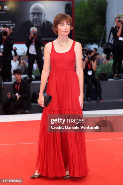 Julianne Nicholson attends the "Blonde" red carpet at the 79th Venice International Film Festival on September 08, 2022 in Venice, Italy.