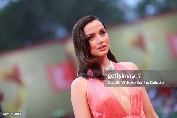 Ana de Armas attends the "Blonde" red carpet at the 79th Venice International Film Festival on September 08, 2022 in Venice, Italy.