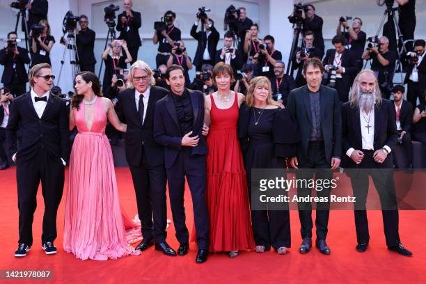 Brad Pitt, Ana de Armas, director Andrew Dominik, Adrien Brody, Julianne Nicholson, Dede Gardner, Jeremy Kleiner and Warren Ellis attend the Netflix...