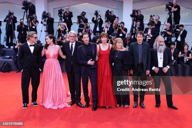 Brad Pitt, Ana de Armas, director Andrew Dominik, Adrien Brody, Julianne Nicholson, Dede Gardner, Jeremy Kleiner and Warren Ellis attend the Netflix...