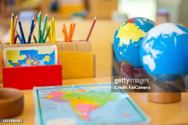 montessori classroom set-up - montessori education stock pictures, royalty-free photos & images